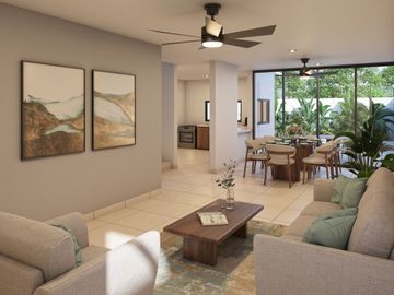 Casa en venta en Privada Residencial de Conkal de tres habitaciones