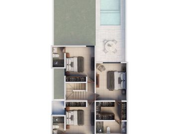 Casa en venta en Privada Residencial de Conkal de tres habitaciones