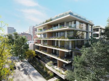 Departamento 3 ambientes con balcón aterrazado y parrilla en  Belgrano Chico.