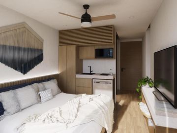 ESTUDIO EN VENTA EN PLAYA DEL CARMEN CON ALBERCA/GIMNACIO/ROOFTOP