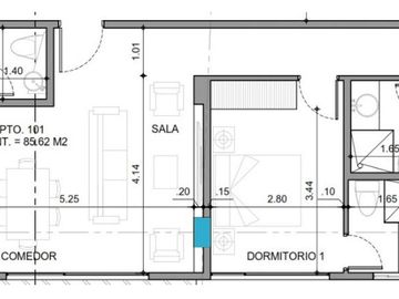 VENTA DEPARTAMENTO 2 DORMITOTIOS 85m² , a estrenar, Quito tenis. G.Be_AQT