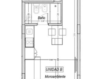 VENTA MONOAMBIENTE CON BALCON  EN ECHESORTU