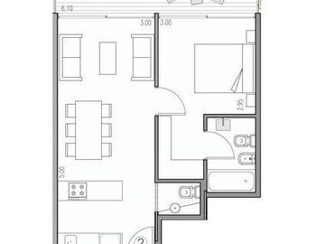 Av San Martin 1700, Pont Bleu, Departamento 2 Amb C/Balcón y Cochera,Al Frente, A Estrenar,Caballito