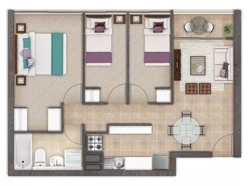 Departamento en Venta en Juan de Barros / Condominio Poeta Pedro Prado