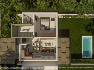 Casa(2R)de Dos Planta en Frida Residencial en Conkal
