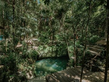Terreno con Villa y Cenote en Ruta de Los Cenotes, Puerto Morelos