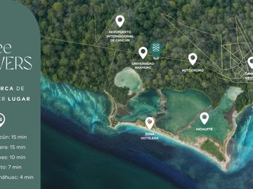 Venta de departamento en Cancún con 2 recámaras - See Towers, Blvd Colosio