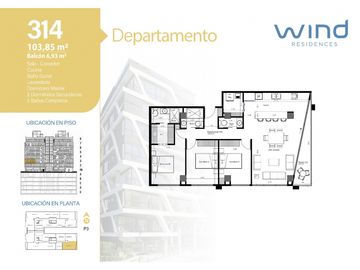 Ponceano, Departamento en Venta, 103.85m2, 3 Habitaciones