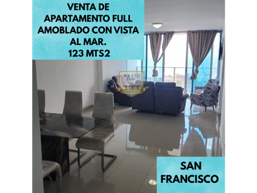 SE VENDE APARTAMENTO AMOBLADO EN SAN FRANCISCO CON VISTA AL MAR