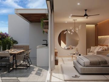 DEPARTAMENTO PENTHOUSE EN VENTA 2 RECAMARAS con JACUZZI/SPA/SAUNA/COWORKING EN PLAYA DEL CARMEN