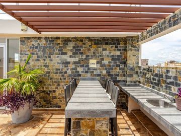 Departamento con patio privado y jacuzzi en colonia Zazilha cerca al mar!