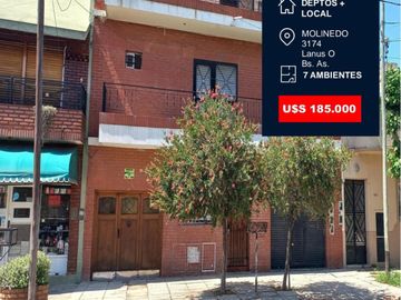 VENTA CASA+ LOCAL+2 DPTOS IDEAL INVERSOR. LANUS
