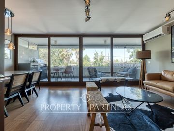 Moderno, 3D/3B, amplia terraza y logia independiente en barrio Pío XI, Vitacura