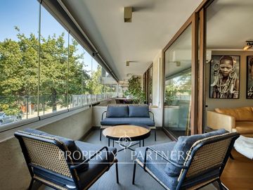 Moderno, 3D/3B, amplia terraza y logia independiente en barrio Pío XI, Vitacura