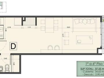 DEPARTAMENTO EN VENTA 1 AMBIENTE CON BALCÓN, NUÑEZ