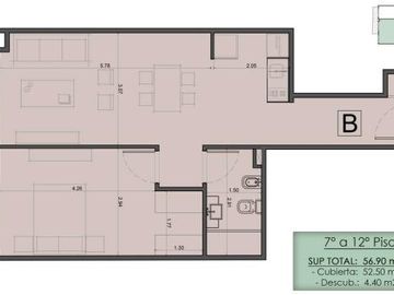 DEPARTAMENTOS EN POZO DE  2 AMBIENTES en NUÑEZ