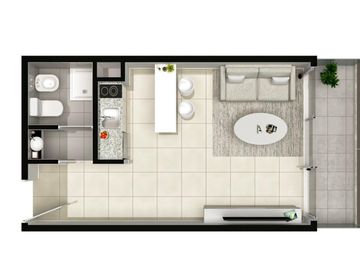 VENTA MONOAMBIENTE EN ALMAGRO  BALCÓN