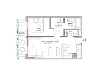 DEPTO 2 AMB en SUITE EN VENTA - POZO - ALMAGRO