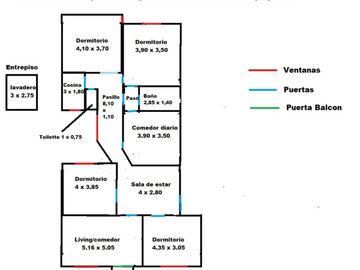 venta amplio depto 6 amb, San Cristobal