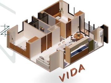 Departamento en Venta en Torre ZAIA Lomas de Angelópolis Puebla Modelo VIDA