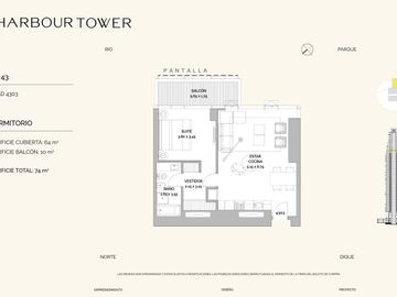 Departamento en VENTA en Puerto Madero, orientación Rio y Parque.