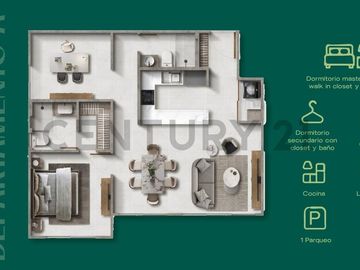 Venta de departamento 2 habitaciones  FERRARA - ISLA CELESTE