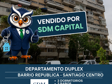 VENTA DPTO DUPLEX, SANTIAGO CENTRO BARRIO REPUBLICA