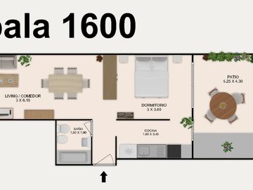 Venta monoambiente divisible-Balcón-Patio/Cochera