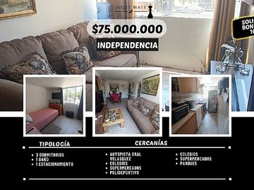 VENTA DE DEPTO 3 HAB. 1 BAÑO 1 ESTAC. -  INDEPENDENCIA