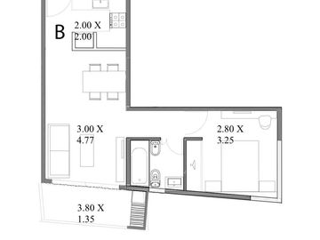 Hermoso departamento de 2 ambientes a estrenar.
