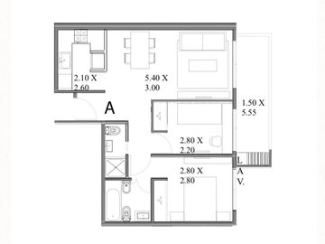 Hermoso departamento de 3 ambientes a estrenar.
