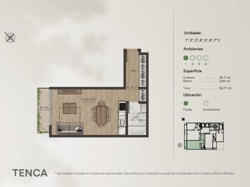 Monoambiente en Construcción en Palermo Hollywood - Tenca