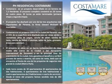 Venta de Apartamento de 99+29 terraza mts.2 Costa Sur PH Costamare