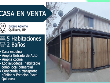 VENTA CASA QUILICURA - 5 HAB - 2 BAÑOS