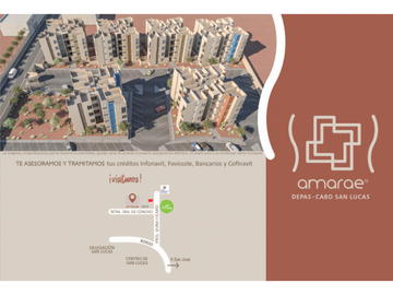 Departamento en venta en Los Cabos de 2 recamaras y amenidades en mesa colorada Cabo San Lucas