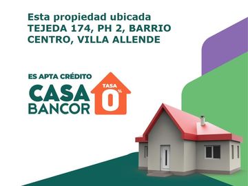 APTO BANCOR  Villa Allende Centro 2 Dorm , housing de  4 unidades , sin expensas