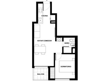Departamento de 1 dormitorio en venta zona Centro
