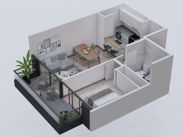 Venta Depto 2 Amb en Pozo en Villa Bosch - PERMUTA