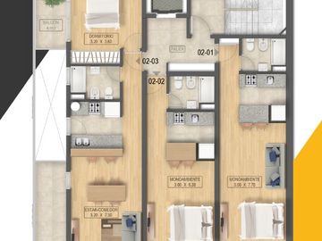 VENTA Departamento 1 dorm - BACON -República de la Sexta, Rosario