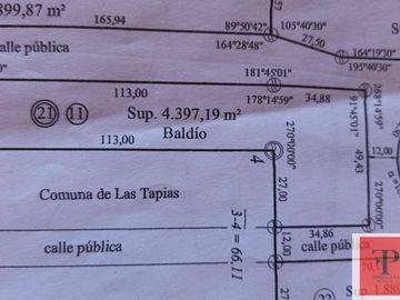 Terreno en venta de 4397m2 ubicado en Las Tapias, Traslasierra Córdoba