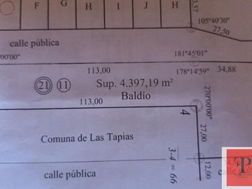 Terreno en venta de 4397m2 ubicado en Las Tapias, Traslasierra Córdoba