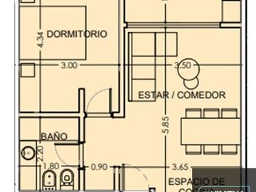 Departamento en venta de 1 dormitorio en Costa Azul