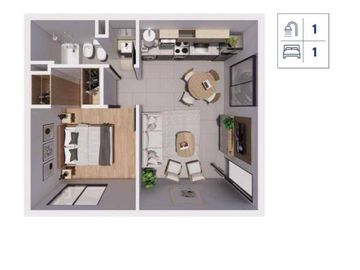 Departamento en pozo venta de 1 dormitorio en Godoy Cruz