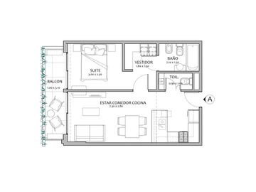 VENTA 2 AMB ENSUITE - BALCON - EN POZO - ALMAGRO