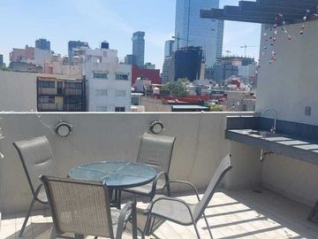 Renta Departamento amueblado en la Cuauhtémoc con Roof Garden privado
