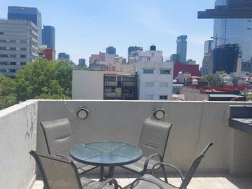 Renta Departamento amueblado en la Cuauhtémoc con Roof Garden privado