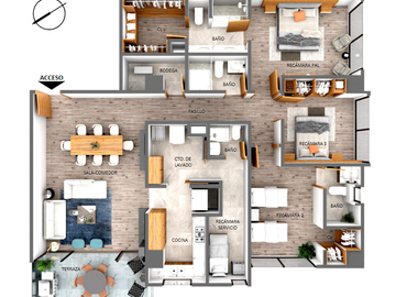 Departamento en Venta en zona residencial en Bosque Real, EDOMEX.