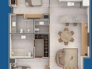 Departamento de 2 recámaras en Av. Calle 60 Norte
