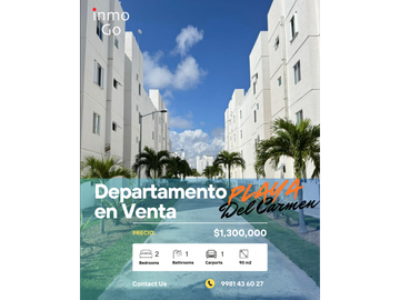 Venta Departamento Playa del Carmen $1.3MDP 2hab