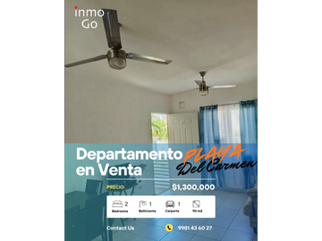 Venta Departamento Playa del Carmen $1.3MDP 2hab